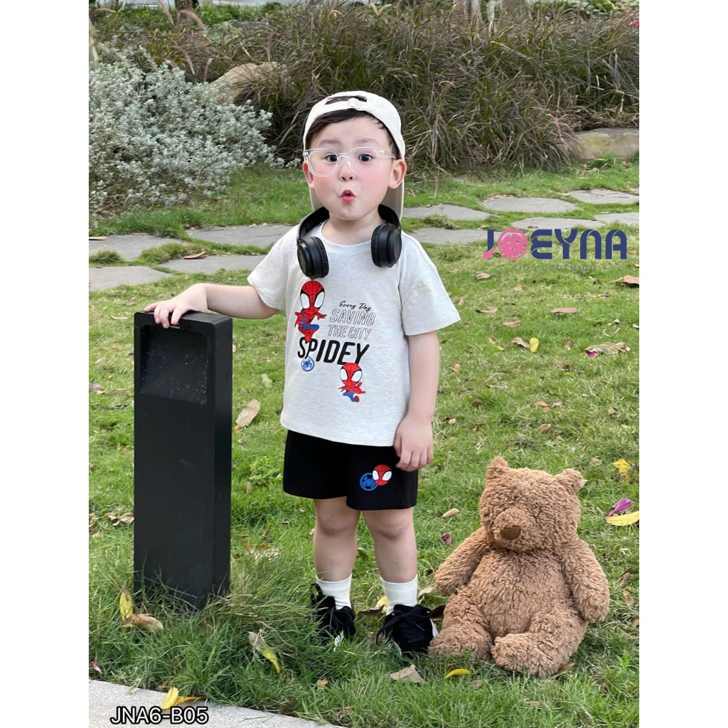 Bộ cộc Joeyna B05 họa tiết spider man cho bé 8-23kg
