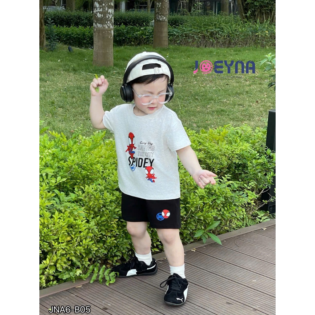 Bộ cộc Joeyna B05 họa tiết spider man cho bé 8-23kg