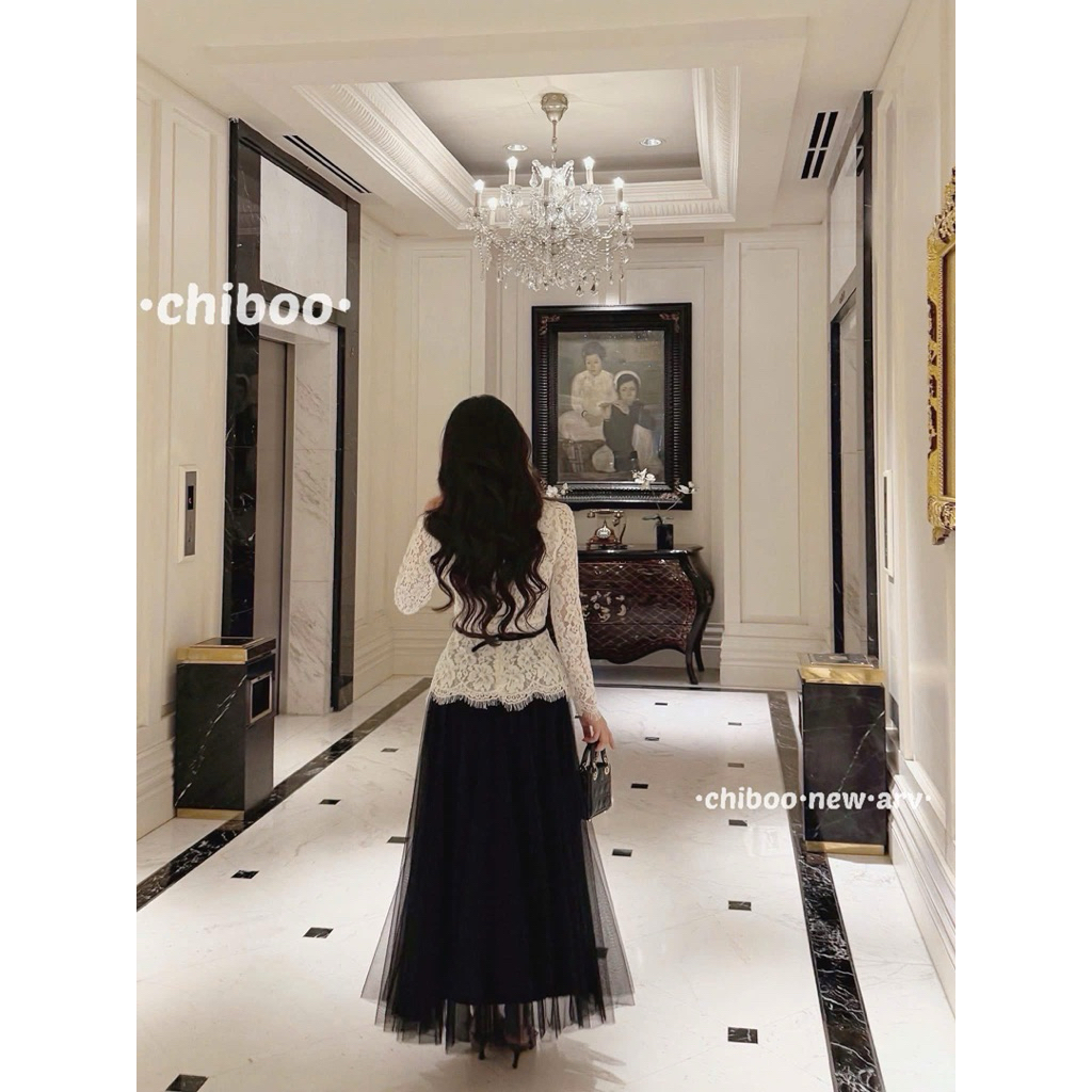 [𝐒𝐮𝐙𝐲] Chân Váy Ren 2 Màu QCCC (Dài 90cm)
