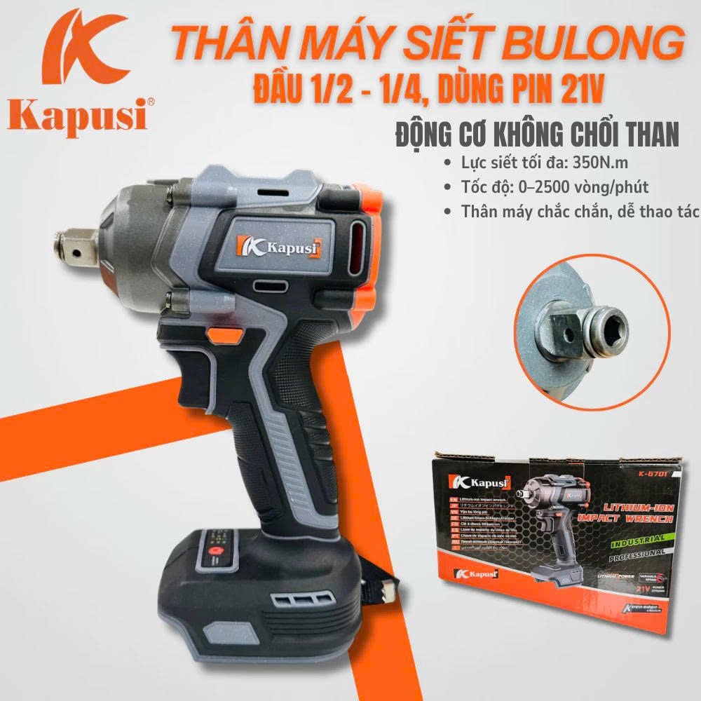 Máy siết bulong pin Kapusi 21V 950N.m – Có Auto Stop, máy bắn ốc không dây