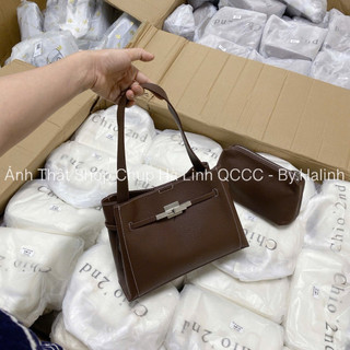 Túi Kẹp Nách Tote Dáng Vuông Kèm Lót Túi Da Togo Mềm HS374