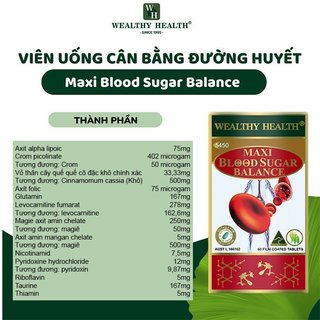 Viên Uống Cân Bằng Đường Huyết Maxi Blood Sugar Balance - Hộp 60 Viên