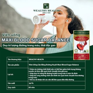 Viên Uống Cân Bằng Đường Huyết Maxi Blood Sugar Balance - Hộp 60 Viên