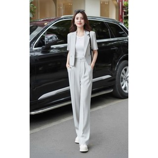 Set áo quần vest croptop thiết kế công sở sang trọng EVa hamichi