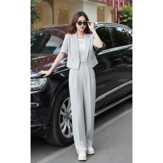 Set áo quần vest croptop thiết kế công sở sang trọng EVa hamichi