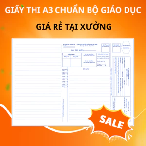 1000 tờ Giấy thi A3 chuẩn mẫu bộ giáo dục 100,200 tờ, hàng đẹp, chữ và dòng kẻ in mực xanh
