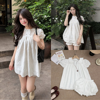 Set babydoll áo thô boi kèm quần chun gấu cực xinh, set đồ mùa hè LAVIAN S16