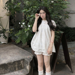 Set babydoll áo thô boi kèm quần chun gấu cực xinh, set đồ mùa hè LAVIAN S16