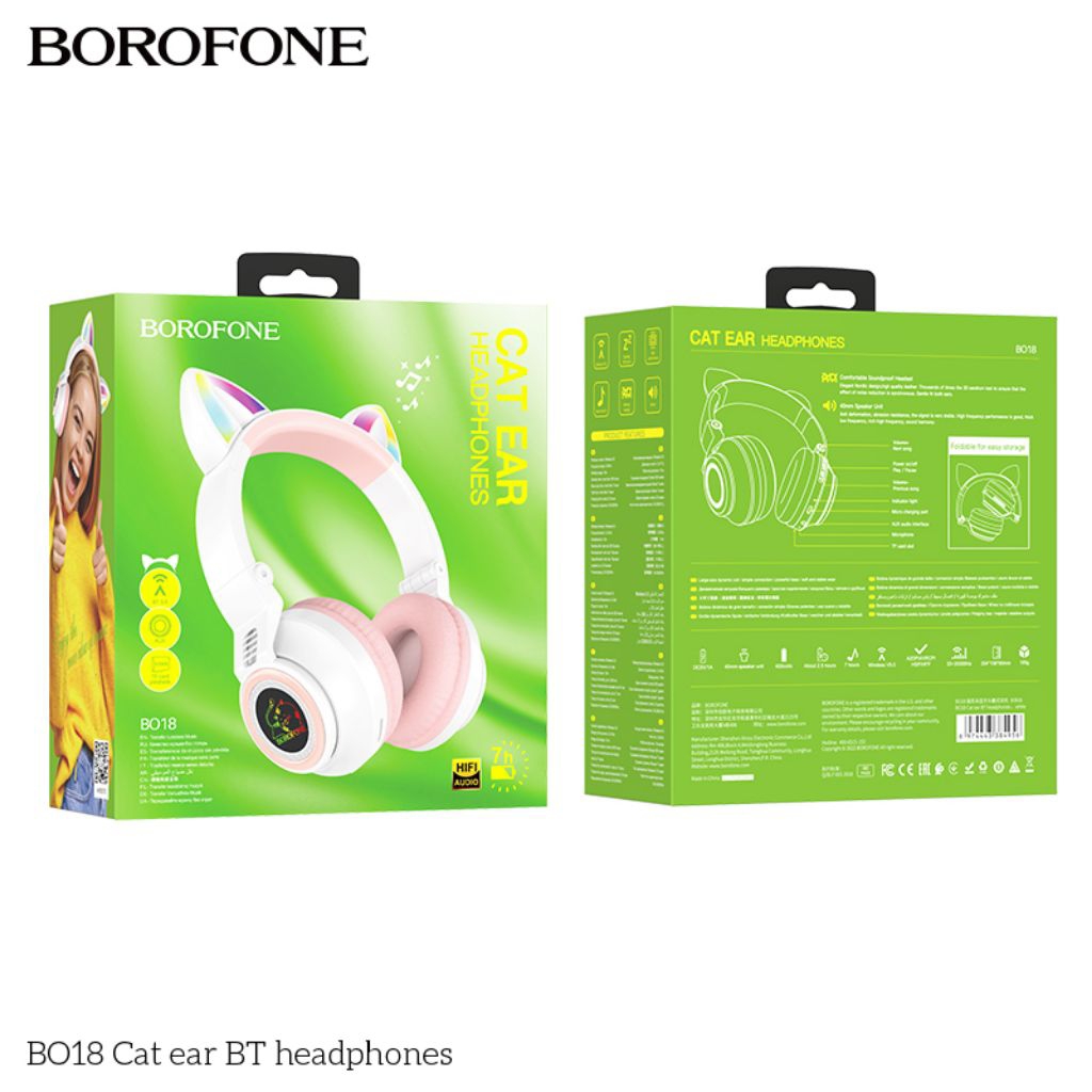 Tai nghe chụp tai bluetooth Borofone BO18 âm thanh sống động.