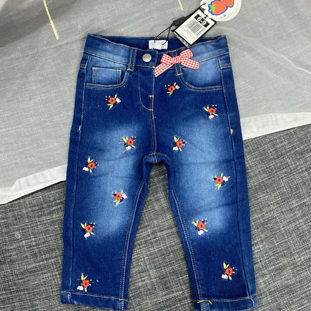 Quần Jean Bé Gái Họa Tiết Dễ Thương C6699 Size 6M-9Y (7-35kg) L076 E015 E0015