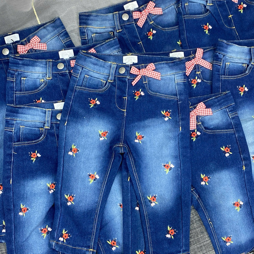 Quần Jean Bé Gái Họa Tiết Dễ Thương C6699 Size 6M-9Y (7-35kg) L076 E015 E0015