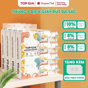 Khăn giấy treo tường Top Gia đa sắc làm từ 100% bột giấy từ thiên nhiên, siêu dai, tiện lợi