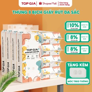 Khăn giấy treo tường Top Gia đa sắc làm từ 100% bột giấy từ thiên nhiên, siêu dai, tiện lợi