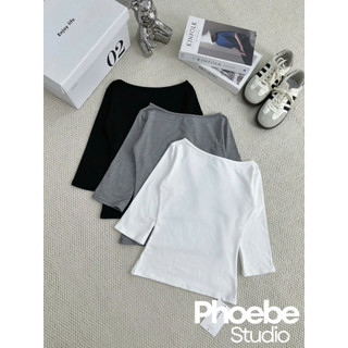 Áo Thun Nữ Cổ Thuyền Tay Lỡ Dáng Loe - Phoebe Studio [AO00326]