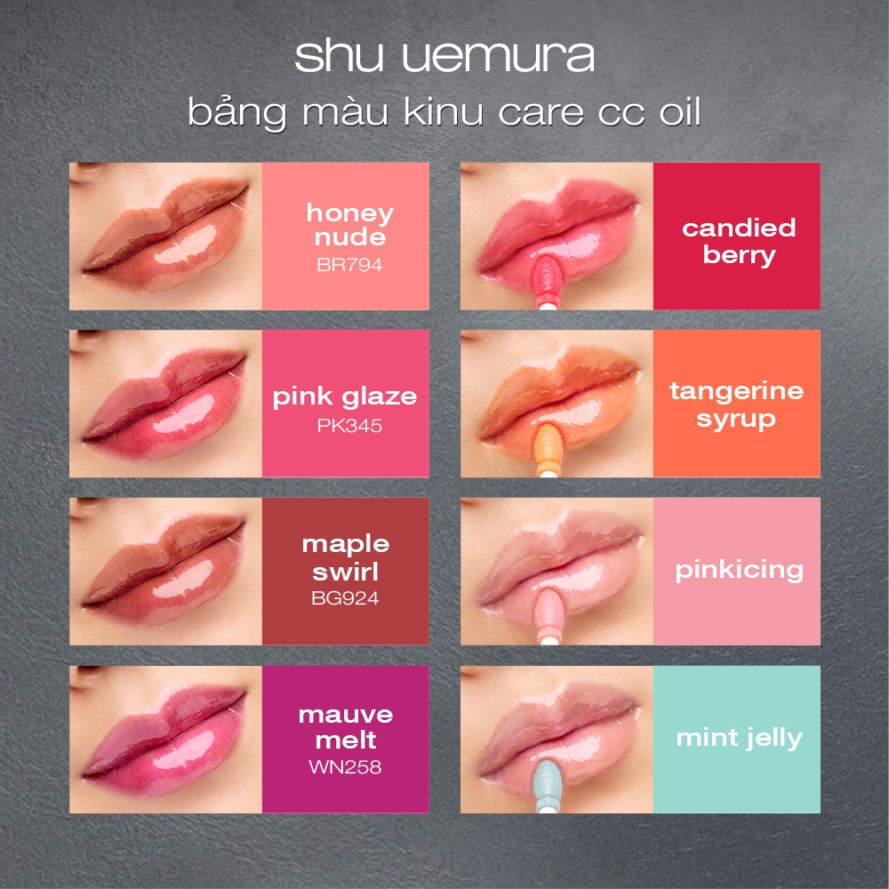 [mới] dầu dưỡng môi "triệt sắc" shu uemura kinu care cc oil giúp nuôi dưỡng và hiệu chỉnh màu môi