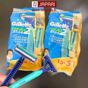 Dao Cạo Râu Gillette Blue 2 Flexi - Dao Cạo 2 Lưỡi Cán Xanh Siêu Bén - Japari