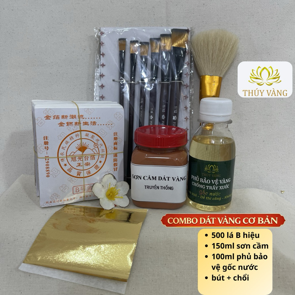 KEO DÁT VÀNG / Sơn cầm dát vàng 24k truyền thống/ Combo dát vàng 24k chuyên dụng cho Gỗ, đồ thờ, hoành phi câu đối