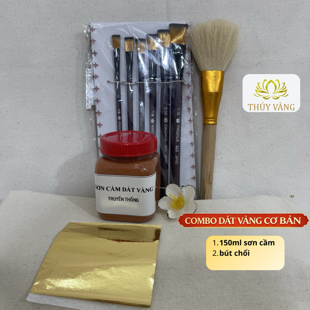 KEO DÁT VÀNG / Sơn cầm dát vàng 24k truyền thống/ Combo dát vàng 24k chuyên dụng cho Gỗ, đồ thờ, hoành phi câu đối