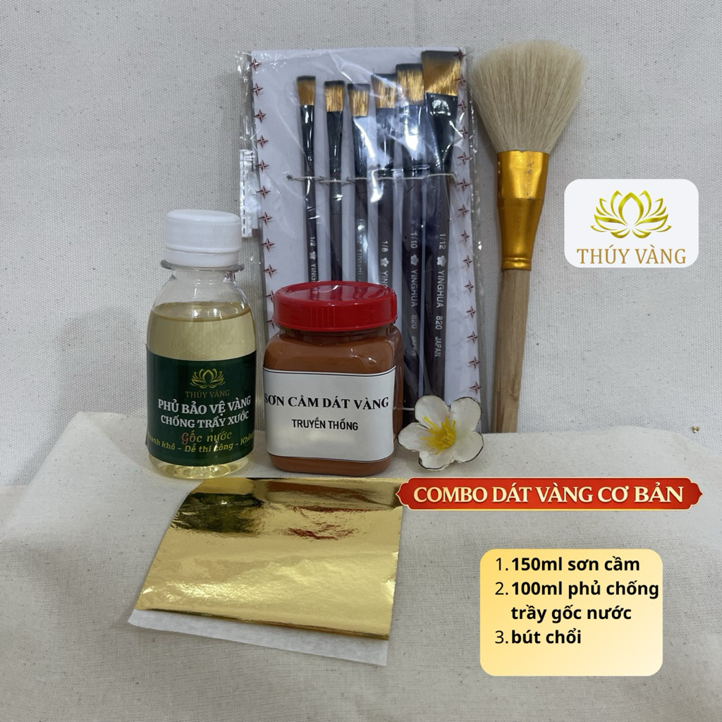 KEO DÁT VÀNG / Sơn cầm dát vàng 24k truyền thống/ Combo dát vàng 24k chuyên dụng cho Gỗ, đồ thờ, hoành phi câu đối