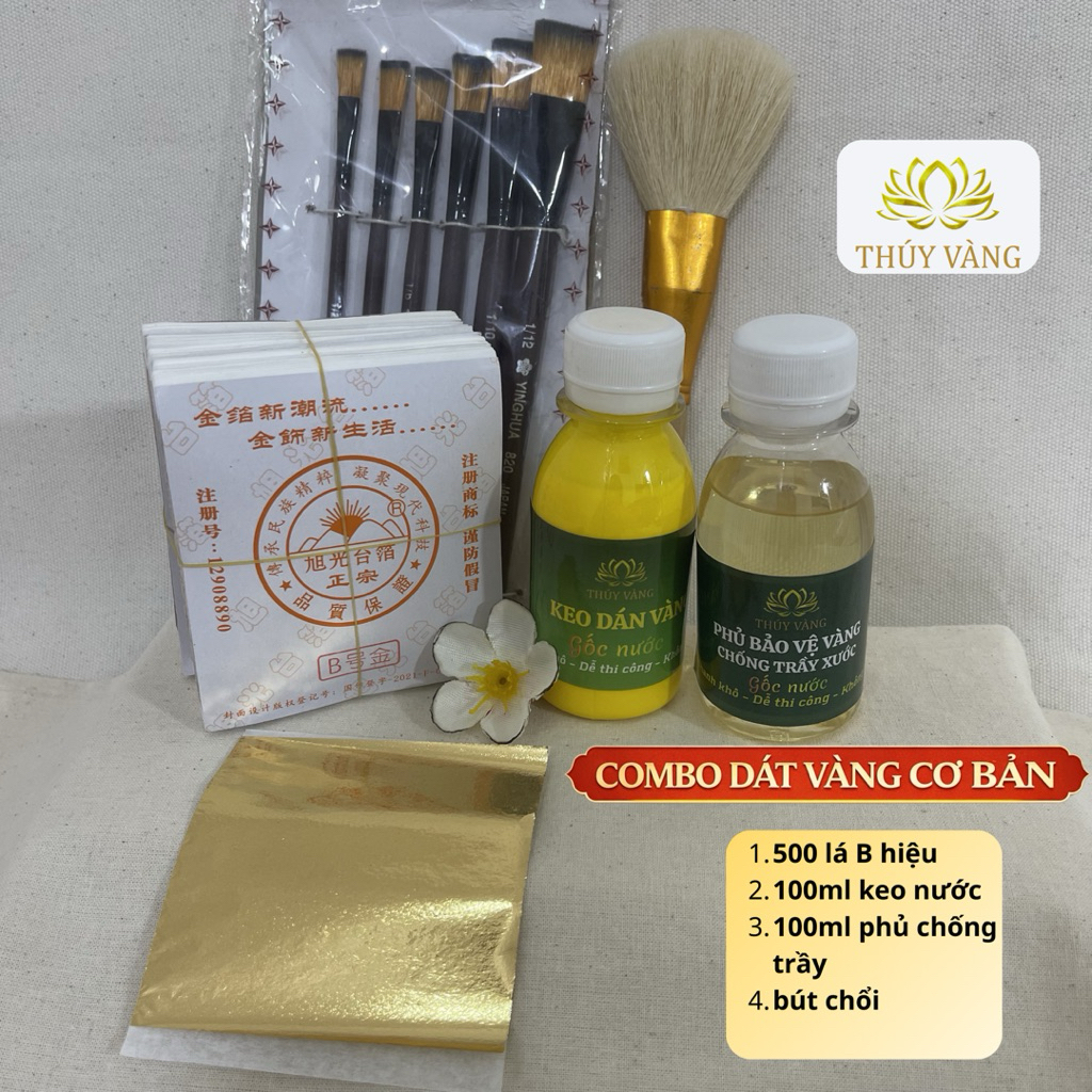 KEO DÁT VÀNG / Sơn cầm dát vàng 24k truyền thống/ Combo dát vàng 24k chuyên dụng cho Gỗ, đồ thờ, hoành phi câu đối