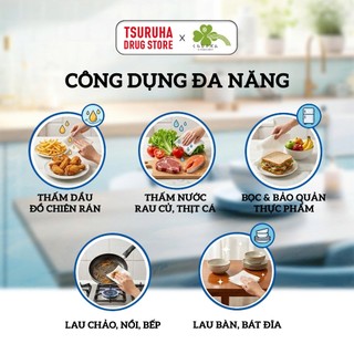 Khăn Giấy Ăn Lau Bếp Đa Năng Nhật Bản KURASHI RHYTHM Thấm Dầu Thấm Nước Tốt An Toàn Thực Phẩm 82 Tờ