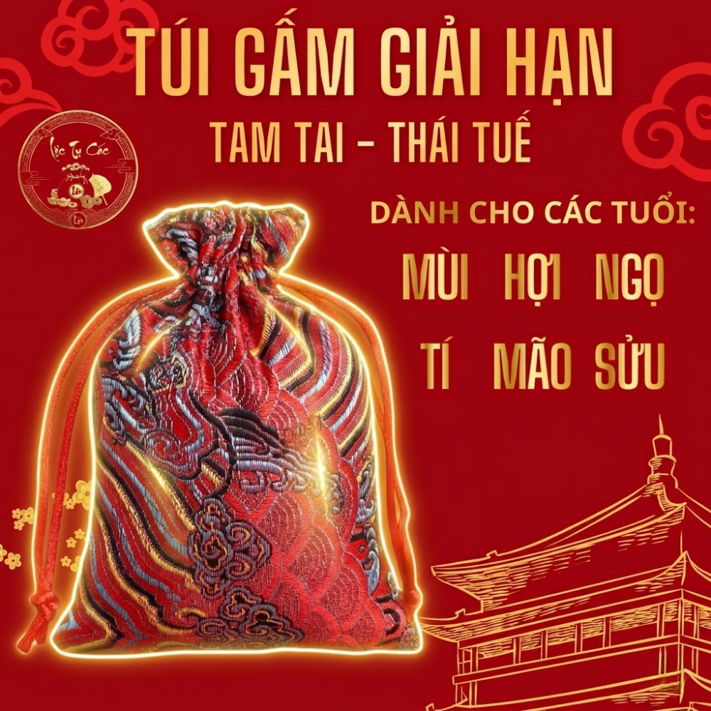 Túi gấm phong thủy, túi muối hồng Himalaya thanh tẩy kèm đá thạch anh, xu Âm Dương chiêu tài, hộ thân.