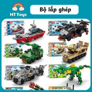 Bộ lắp ghép mô hình các loại phương tiện 6in1 HT Toys