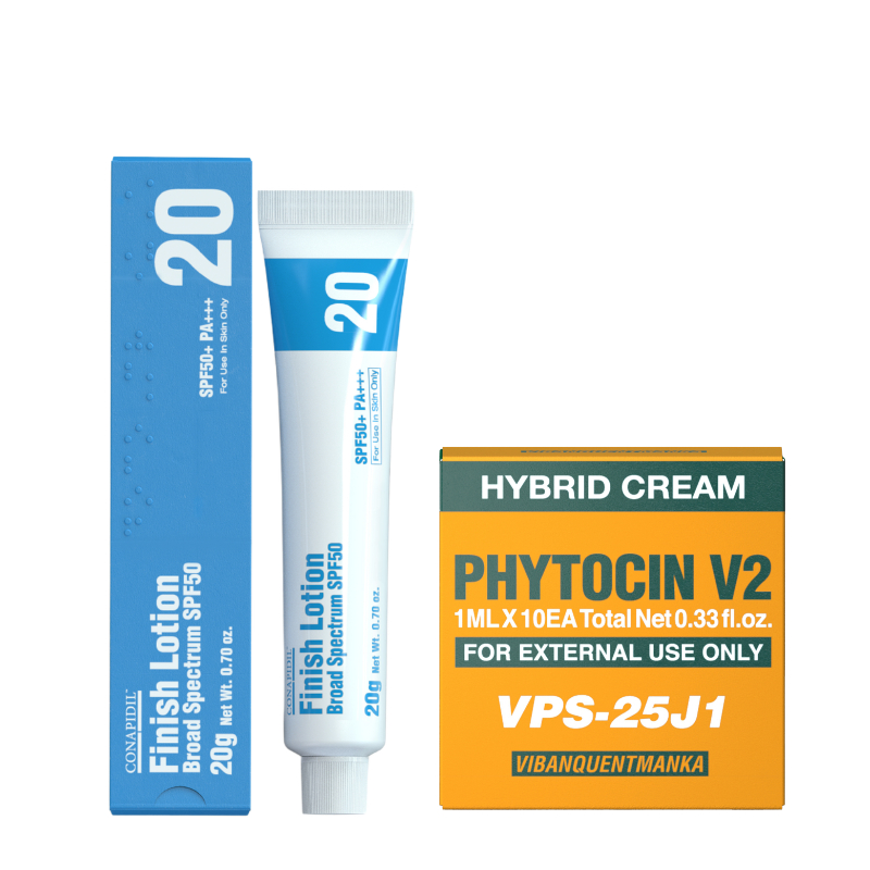 Combo kem dưỡng Phytocin V2 Hybrid Cream & chống nắng FINISH