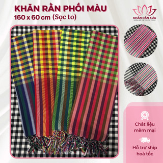 Khăn Rằn Nam Bộ 160x60cm Sọc  Phối Màu - Khăn Rằn Miền Tây Thấm Hút Mồ Hôi Tốt, Phụ Kiện Chụp Ảnh, Đi Phượt, Du Lịch