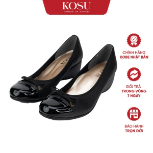 Giày da đế xuồng KOSU đính nơ cao 4,5cm, giày búp bê thiết kế trẻ trung Nhật Bản 24422