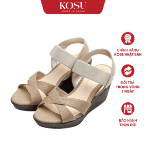 Sandal đễ xuồng KOSU cao 8cm, Sandal quai chéo Nhật Bản thiết kế trẻ trung nâng đỡ bàn chân 19966