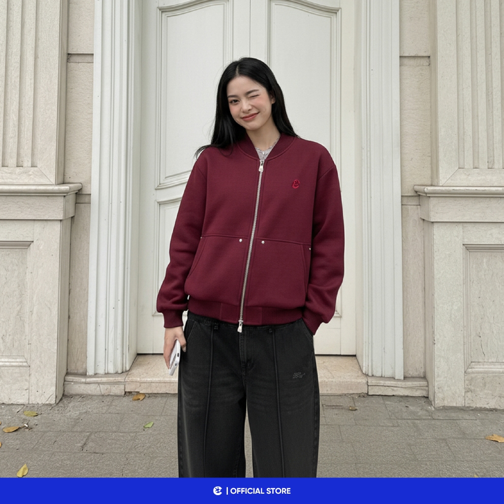 Áo khoác Varsity nam nữ nỉ dạ boxy Local Brand Chính Hãng City Cycle Áo Khoác Varsity Daily