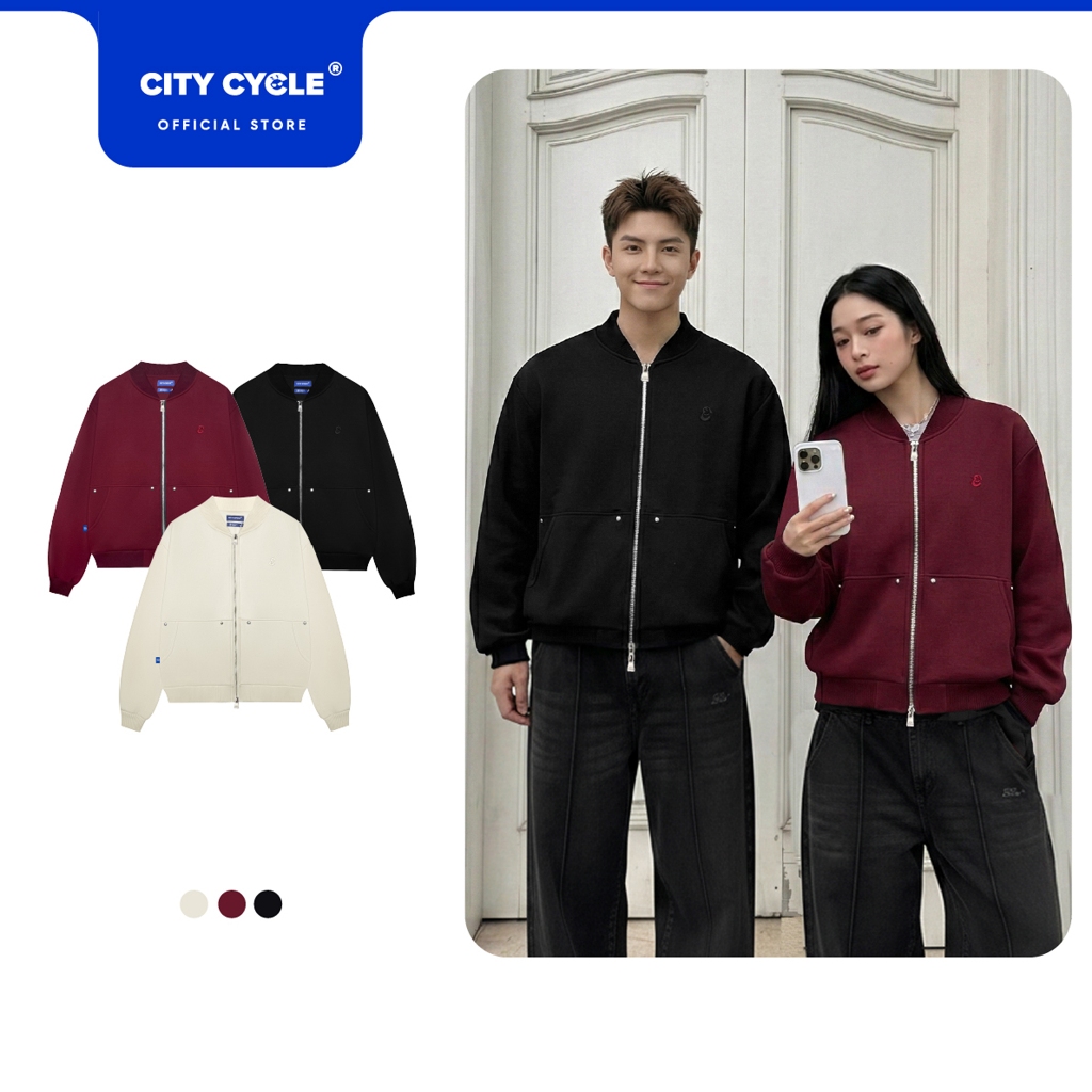 Áo khoác Varsity nam nữ nỉ dạ boxy Local Brand Chính Hãng City Cycle Áo Khoác Varsity Daily