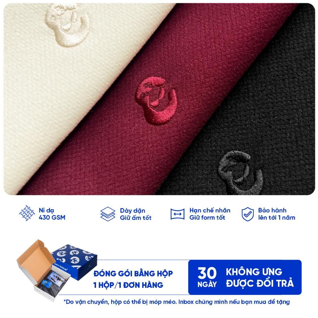 Áo khoác Varsity nam nữ nỉ dạ boxy Local Brand Chính Hãng City Cycle Áo Khoác Varsity Daily