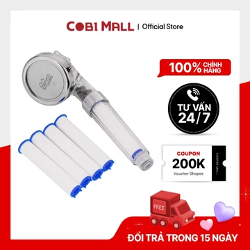 Vòi Sen Lọc Nước Tăng Áp Kèm 4 Lõi Lọc – Lọc Cặn, Khử Clo – Có Bán Lẻ Lõi Thay Thế