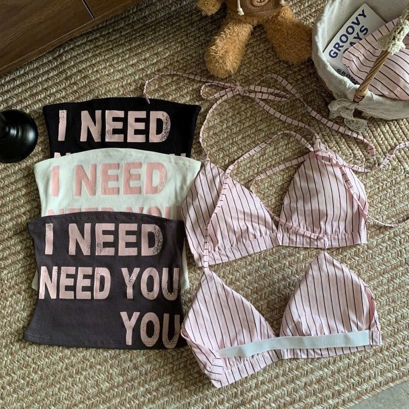 Set áo quây và bra I NEED YOU cá tính năng động cho mùa hè SET001 - Tiktik