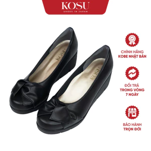 Giày Đế Xuồng KOSU Họa Tiết Nơ - Giày Da Nữ Nội Địa Nhật Đế Cao 5.5cm 24M22