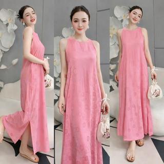 Đầm Suông Nữ Dáng Dài Mặc Nhà Đi Biên Chất Gấm, Maxi Nữ Ba Lỗ Nhiều Màu Mùa Hè VD03 - BEEKIDS
