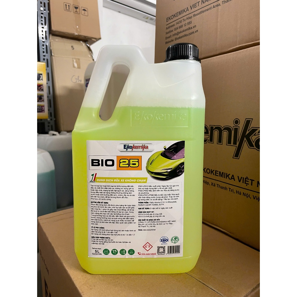 NƯỚC RỬA Ô TÔ VÀ XE MÁY KHÔNG CHẠM BIO 25-5L