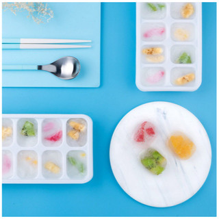 Khay Làm Đá Ô Vuông 14 Viên, Khay Đá Silicone 14 Ô Làm Thạch Làm Đá Tiện Lợi Có Nắp Chống Mùi