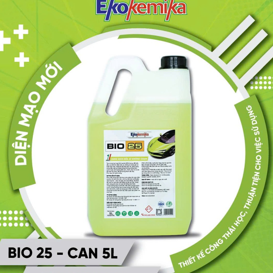 NƯỚC RỬA Ô TÔ VÀ XE MÁY KHÔNG CHẠM BIO 25-5L