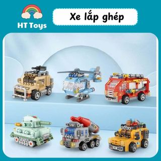 Bộ đồ chơi lắp ráp mini các loại xe oto HT Toys