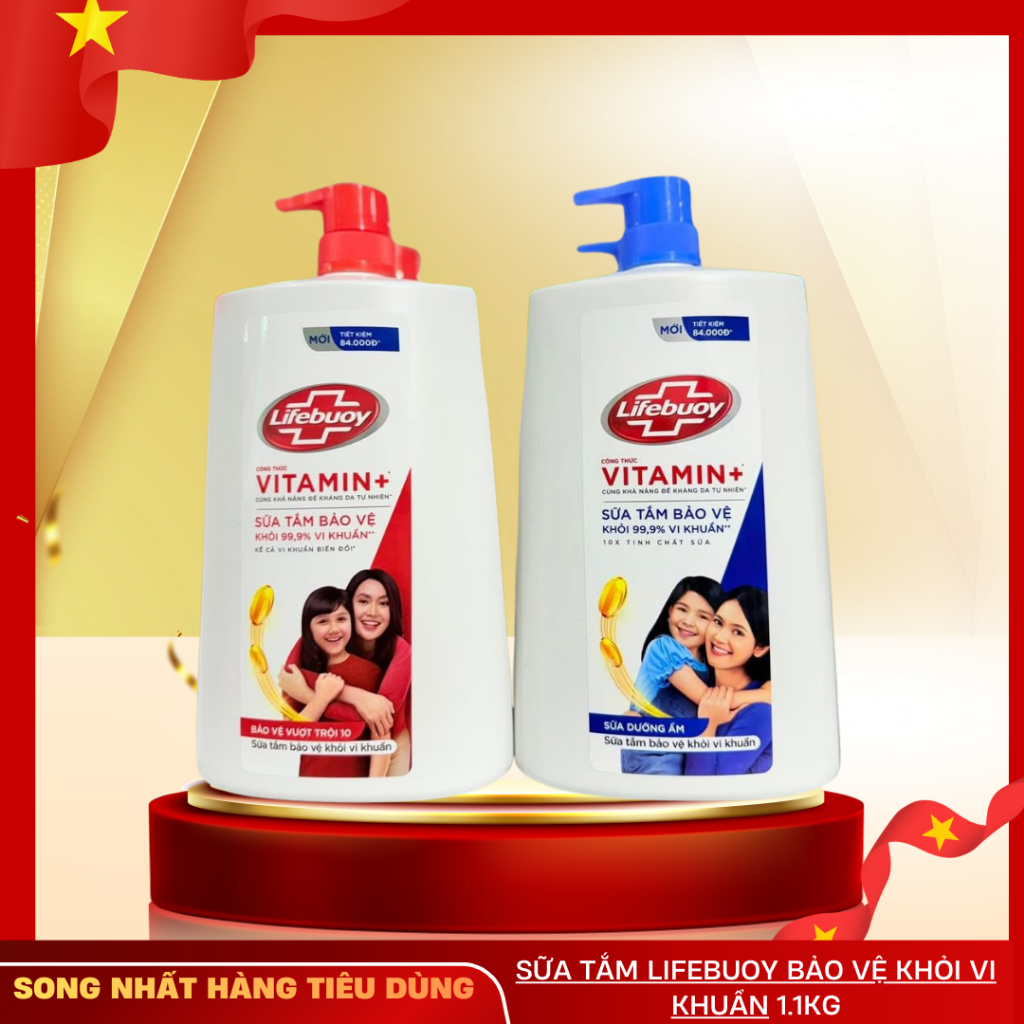 (CÓ HÓA ĐƠN) Sữa Tắm Lifebuoy Bảo Vệ Khỏi Vi Khuẩn Gây Bệnh 1.1KG