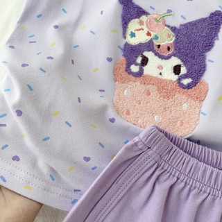 Bộ đồ bé gái bé trai 3-8 tuổi chất liệu cotton Lycra thoáng mát chữ thêu nổi hàng QC D1272