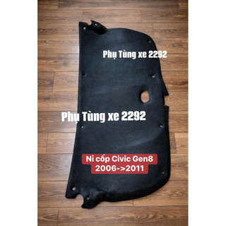 Nỉ cốp / nỉ capo Civic Gen8 2006-2007-2008-2009-2010-2011 nhé khách Tặng kèm chốt nhựa nỉ ca bô Honda Civic,cách nhiệt