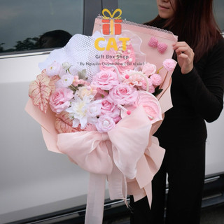 Hoa Lụa Màu Hồng Cao Cấp – Bó Hoa Hồng Pastel Tặng 8/3, Sinh Nhật, Valentine, Quà Tặng, Bạn Gái, Hoa lụa cao cấp bền lâu