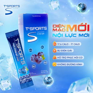 Hộp 05 Gói Bột điện giải T+Sports pha nước uống, bổ sung nước, khoáng chất, điện giải thể thao