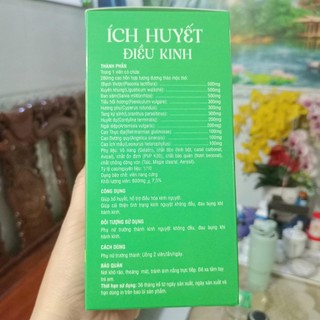 Viên uống Ích Huyết Điều Kinh, ngừa - bổ khí huyết, hỗ trợ điều hoà kinh nguyệt, hộp 30 viên