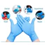 Găng Tay Cao Su Đen/Trắng/Xanh Nitrile,Có Nhám Đầu Ngón Tay,Cao Su Thiên Nhiên Cao Cấp