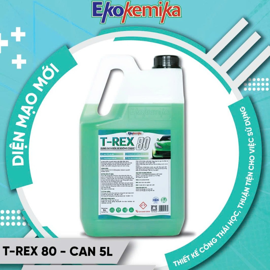 NƯỚC RỬA Ô TÔ VÀ XE MÁY KHÔNG CHẠM CAO CẤP SIÊU ĐẬM ĐẶC LOẠI ĐẶC BIỆT T-REX 80 EKOKEMIKA -5L